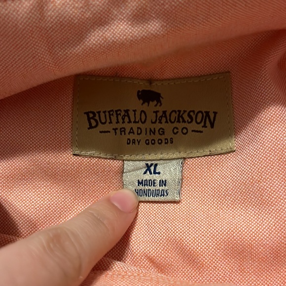 Lightly worn peace dress shirt with tan elbow patches - Picture 3 of 3